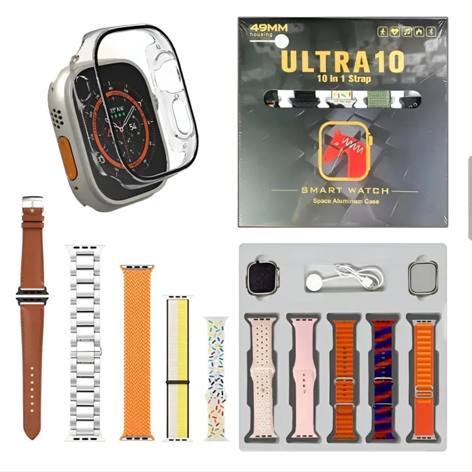 Ultra 10 (10 in 1 Strap) Smart Watch⌚